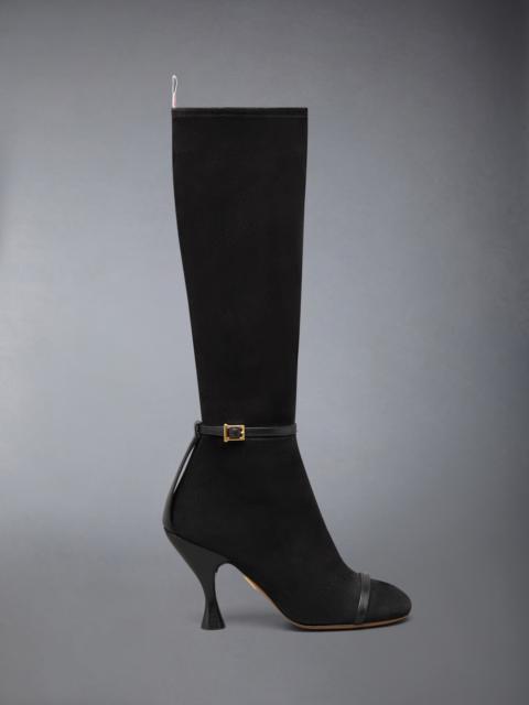 Thom Browne SOFT SUEDE TROMPE L'OEIL 4-BAR SANDAL BOOT 90MM