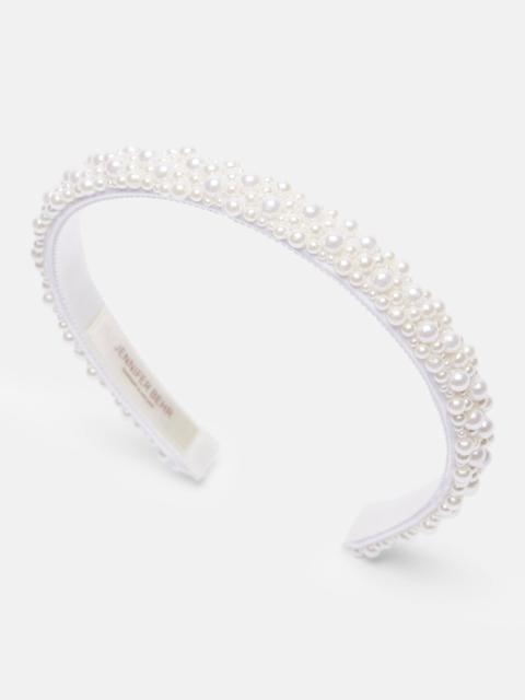 Jennifer Behr Bria embellished grosgrain headband