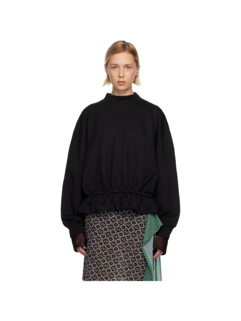 Dries Van Noten Black Ruffled Sweatshirt