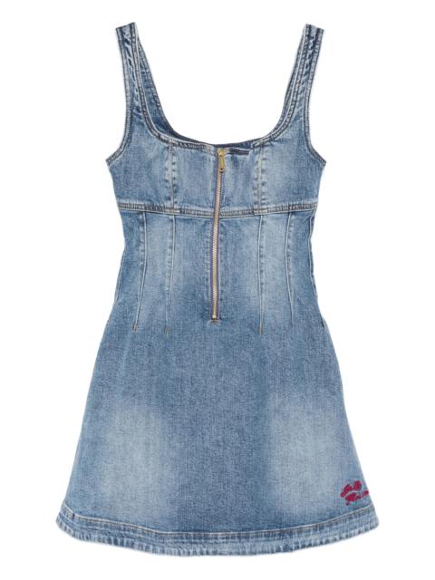 self-portrait Self-portrait Denim Zip Mini Dress