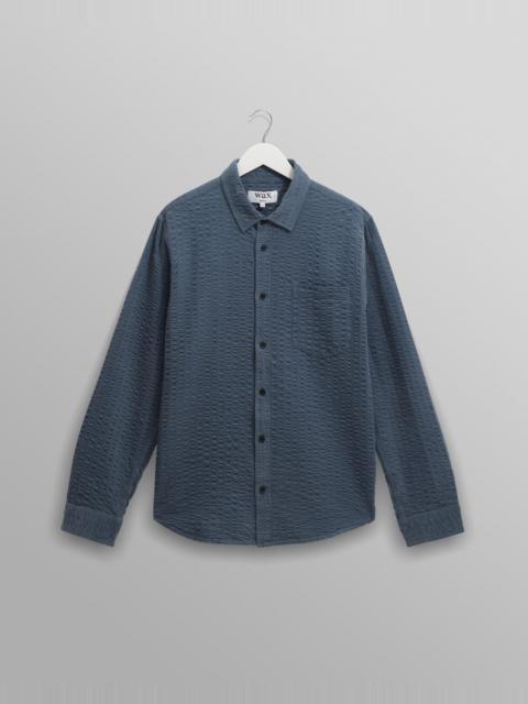 Wax London Shelly - Blue Seersucker Corduroy Shirt