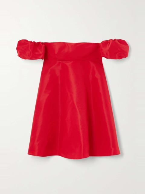 Off-the-shoulder silk-faille mini dress