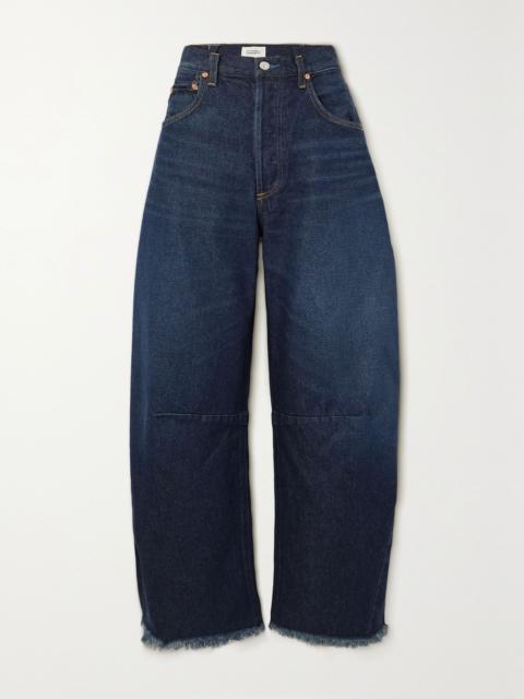 Citizens of Humanity Horseshoe frayed high-rise wide-leg jeans Blue