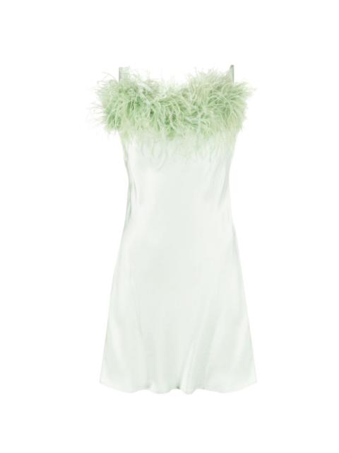 SLEEPER Boheme feather-trim minidress