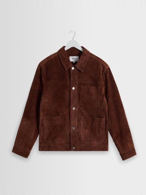 Wax London Robin - Brown Suede Chore Jacket