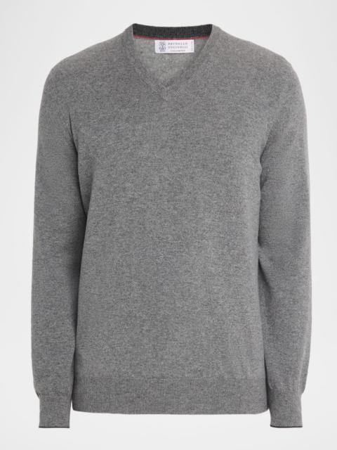 Brunello Cucinelli Men's Cashmere Classic Fit V-Neck Sweater