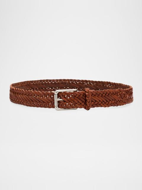 Ralph Lauren Men's Braided Vachetta Leather Belt