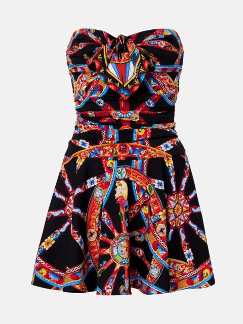 Dolce & Gabbana Printed silk-blend minidress