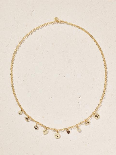 SYDNEY EVAN 14-karat Gold, Diamond And Enamel Necklace