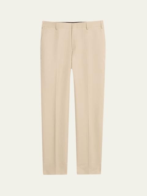 Brioni Men's Cotton and Linen Flat-Front Trousers