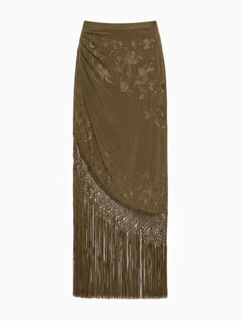 ULLA JOHNSON Lark Silk Fringe Skirt