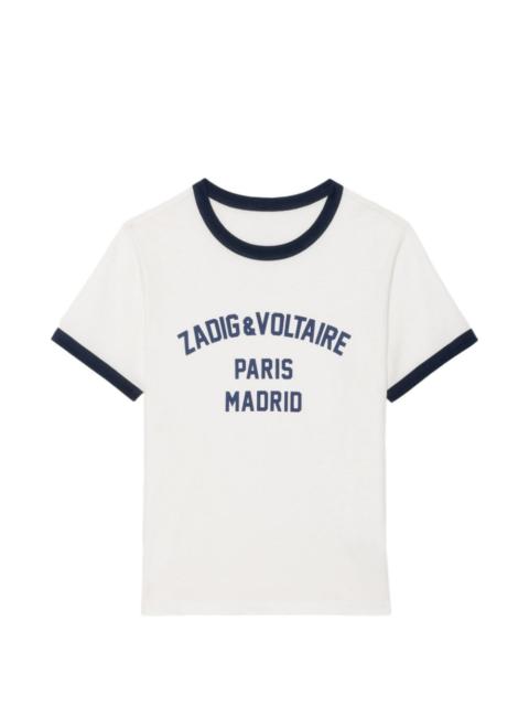 Zadig & Voltaire Woos logo-print ringer T-shirt