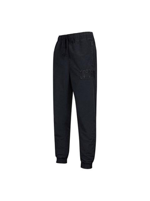 Men's Air Jordan Logo Pocket Zipper Lacing Athleisure Casual Sports Long Pants/Trousers Black DA7242