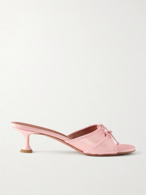 Amina Muaddi Eleonora 45 satin open toe mule Pink