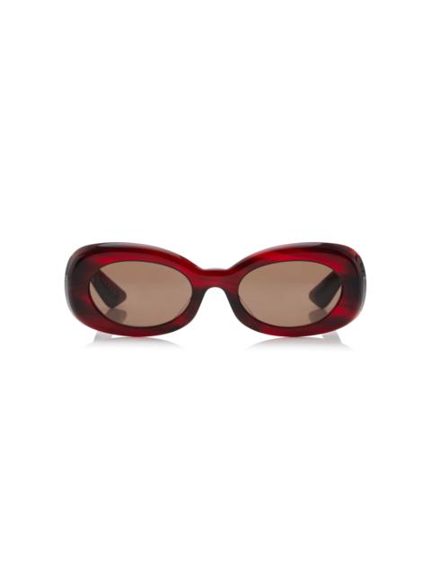 KHAITE x Oliver Peoples 1992C Acetate Round-Frame Acetate Sunglasses brown