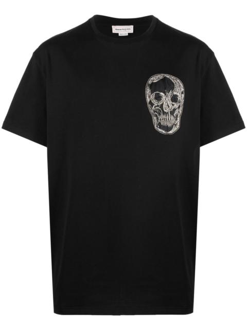 Alexander McQueen skull-embroidered cotton T-shirt