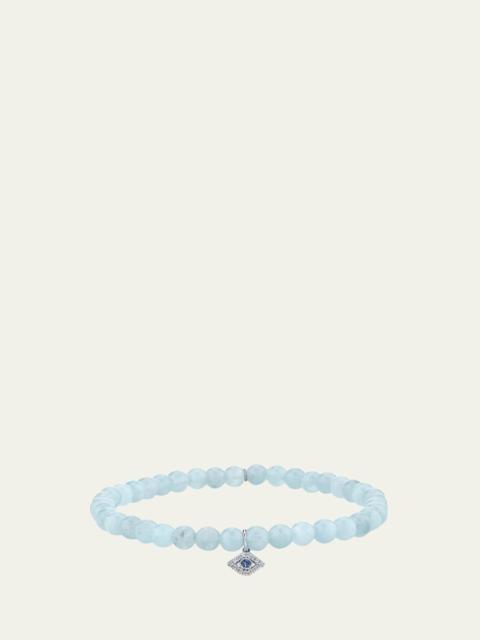 SYDNEY EVAN 14K White Gold Diamond Small Bezel Eye Bracelet