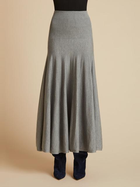 KHAITE The Remino Skirt in Heather Grey