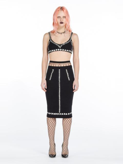N°21 CRYSTAL-EMBELLISHED PENCIL SKIRT