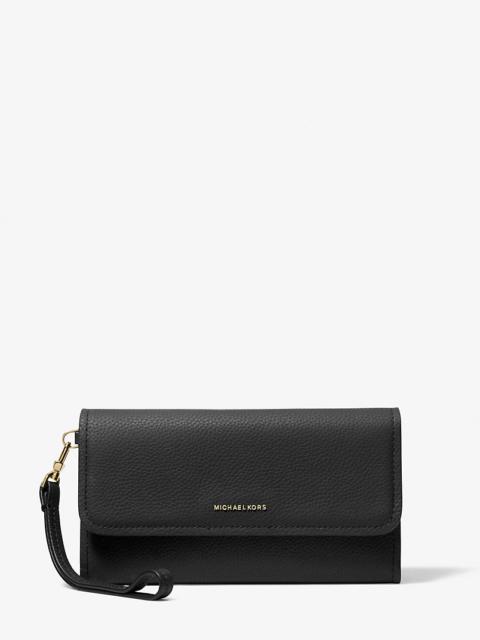 MICHAEL KORS Jet Set Medium Pebbled Leather Smartphone Wristlet