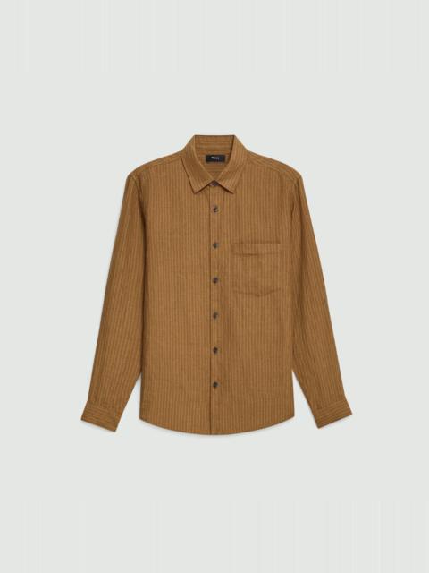 Theory Irving Shirt in Striped Linen