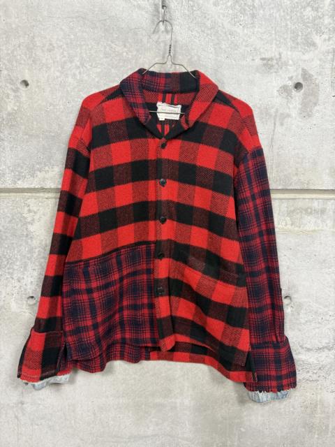 Greg Lauren $1375 Greg Lauren Buffalo Plaid Shawl Collar Box Jacket