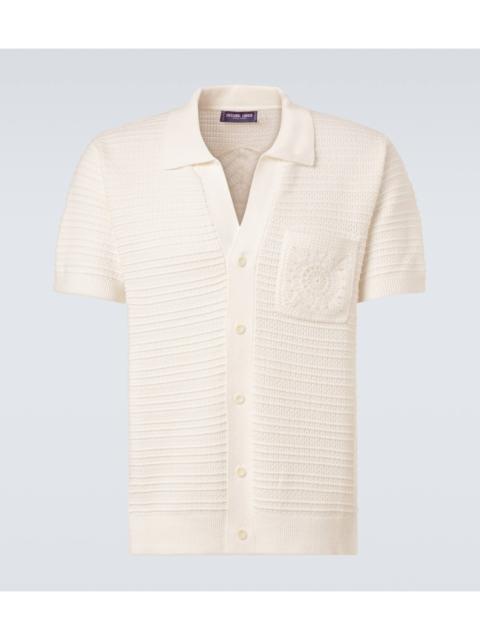 FRESCOBOL CARIOCA César crochet-panelled cotton cardigan