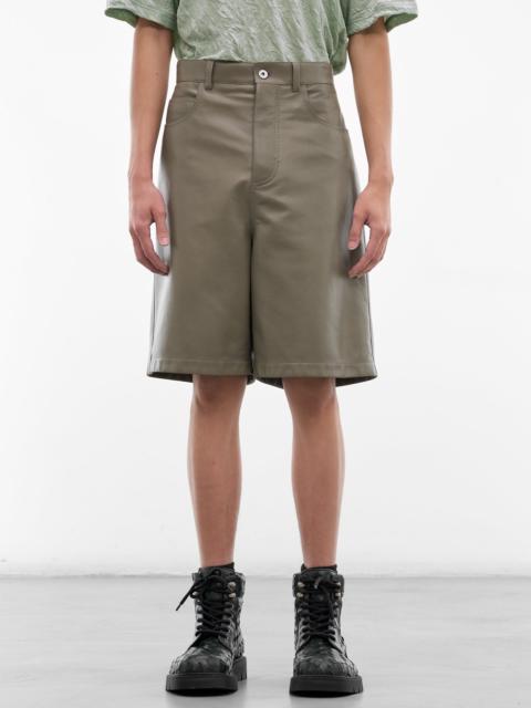 Bottega Veneta Steel Leather Baggy Shorts