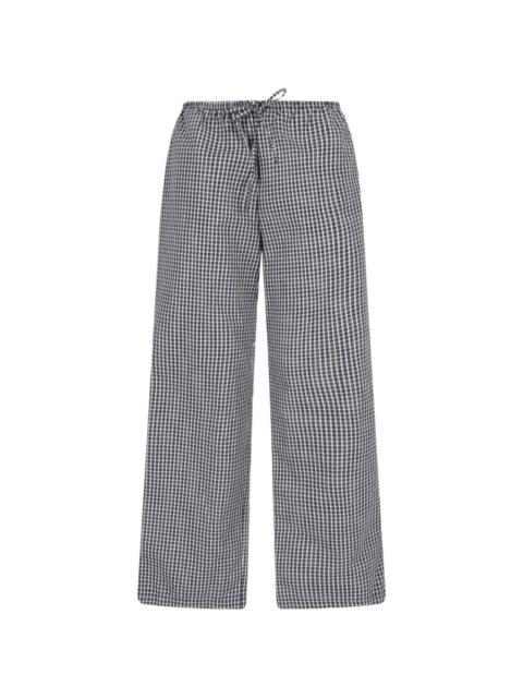 Dunst check-pattern drawstring trousers
