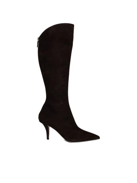 PARIS TEXAS 75mm pointed-toe suede knee-high boots