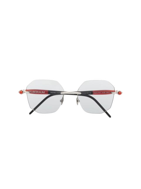 Kuboraum square-frame rimless glasses
