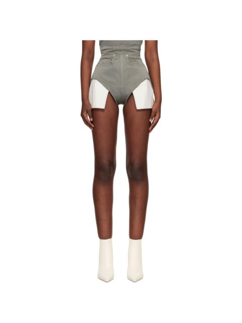 Rick Owens Gray Temple Dirt Cutoffs Shorts