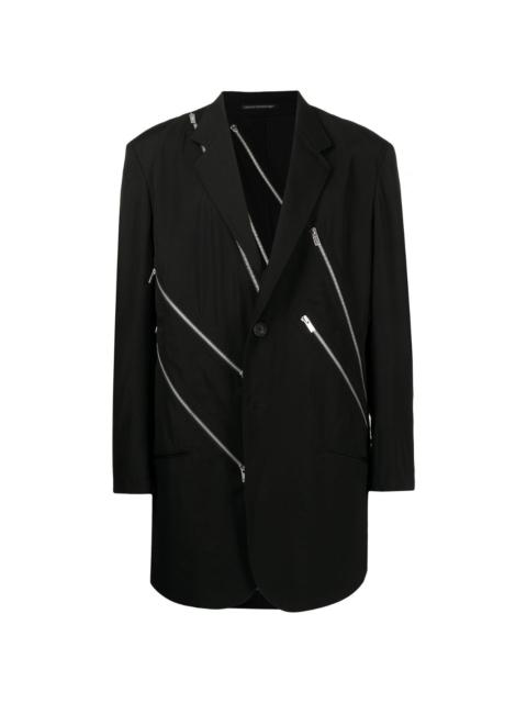 Yohji Yamamoto zip-embellished single-breasted blazer