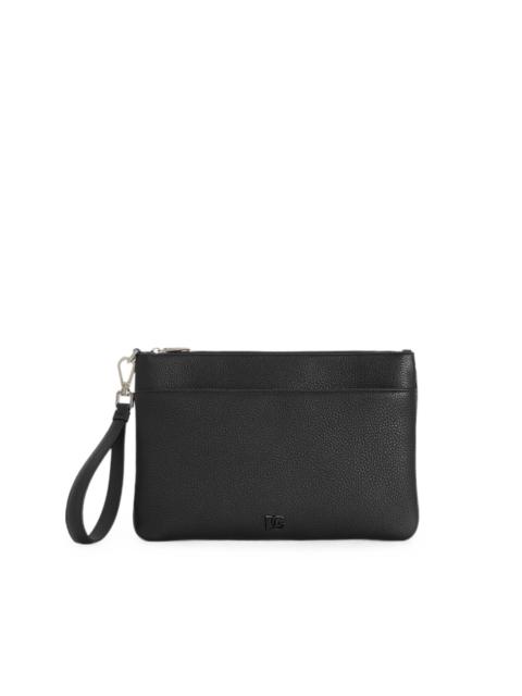 Dolce & Gabbana calfskin toiletry bag with logo