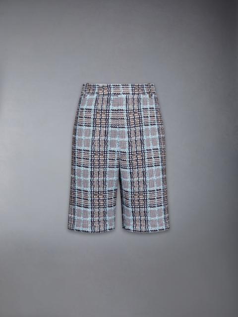 Thom Browne PLAID CHECK SUMMER TWEED UTILITY CHINO SHORTS