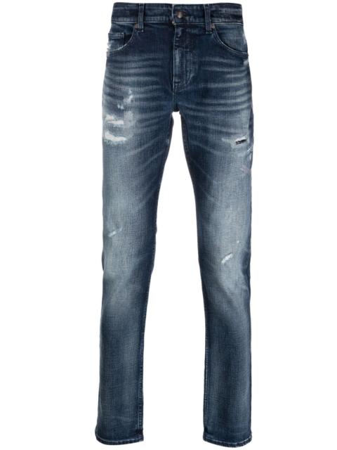 BOSS logo-patch distressed jeans
