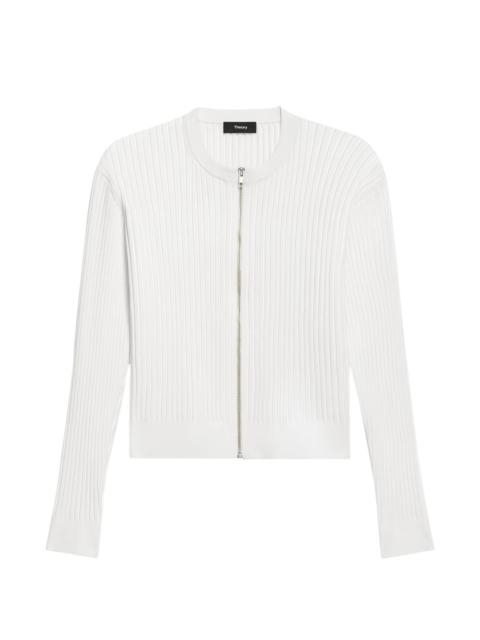 Theory pointelle ribbed cardigan