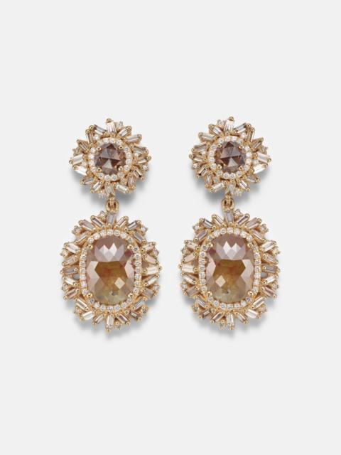 SUZANNE KALAN Doublet 18kt gold drop earrings with diamonds