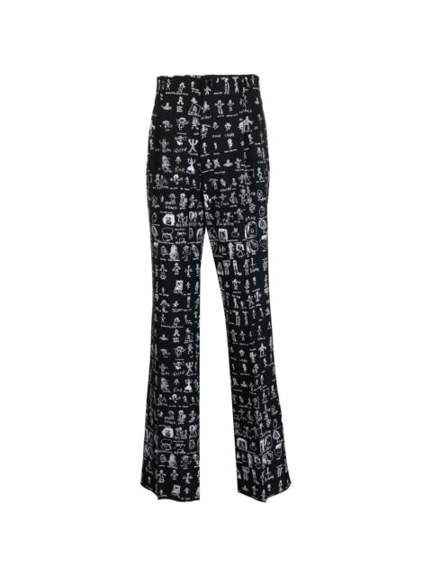 all-over graphic print trousers
