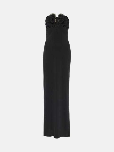 MAGDA BUTRYM Floral-appliqué maxi dress