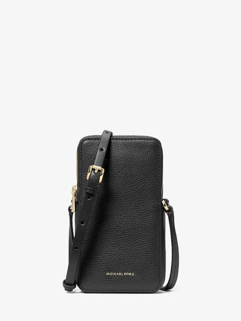 MICHAEL KORS Jet Set Small Pebbled Leather Smartphone Crossbody Bag