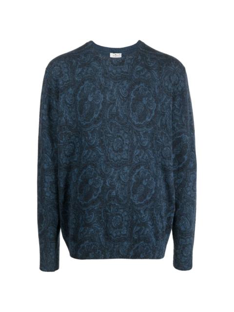 paisley-print knitted jumper