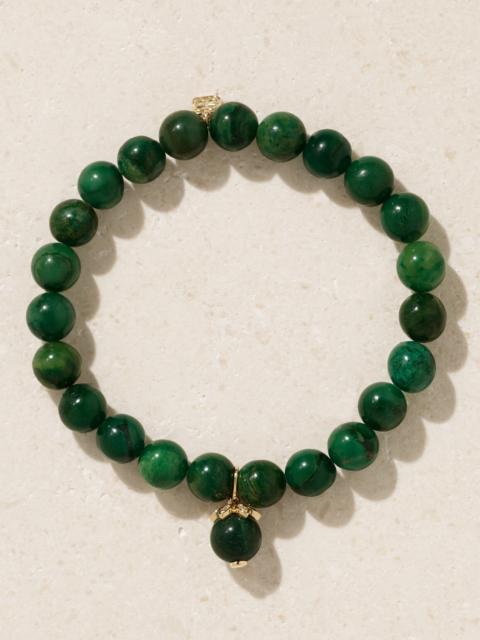 SYDNEY EVAN Eye 14-karat Gold And Verdite Bracelet