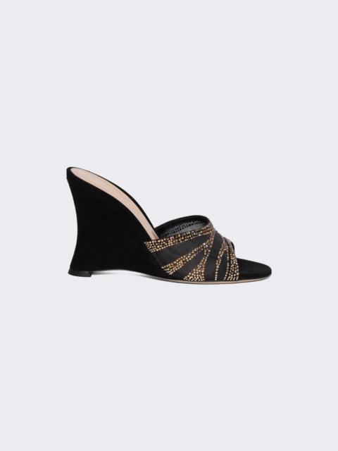 Gianvito Rossi Camoscio Wedge Sandals Black