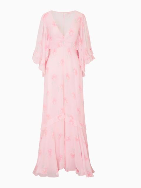 LoveShackFancy Brinley Floral Chiffon Maxi Dress