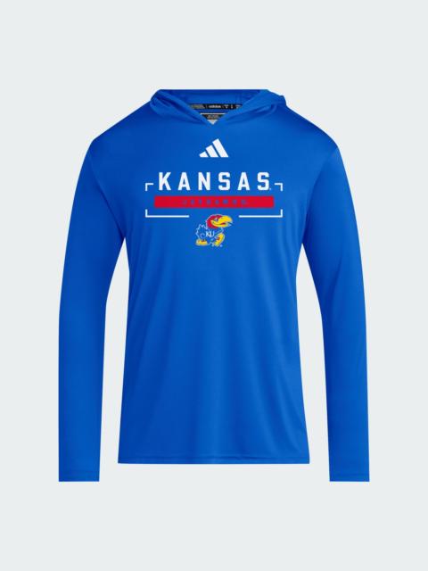 adidas Kansas Jayhawks Mens D4T L/S LTWT HOODY