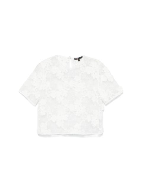 floral-lace T-shirt