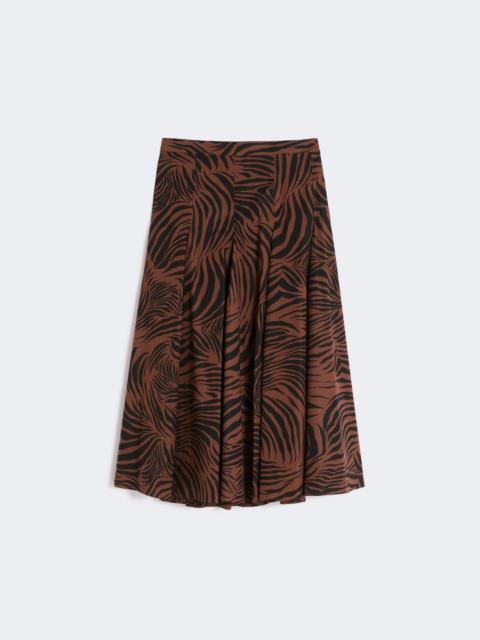 Max Mara Printed poplin skirt - BROWN