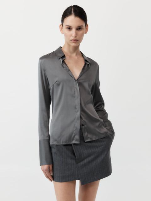 ST. AGNI Soft Silk Shirt - Pewter Grey