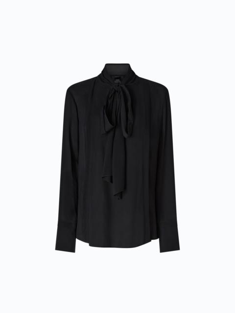 PINKO BLOUSE WITH SASH COLLAR